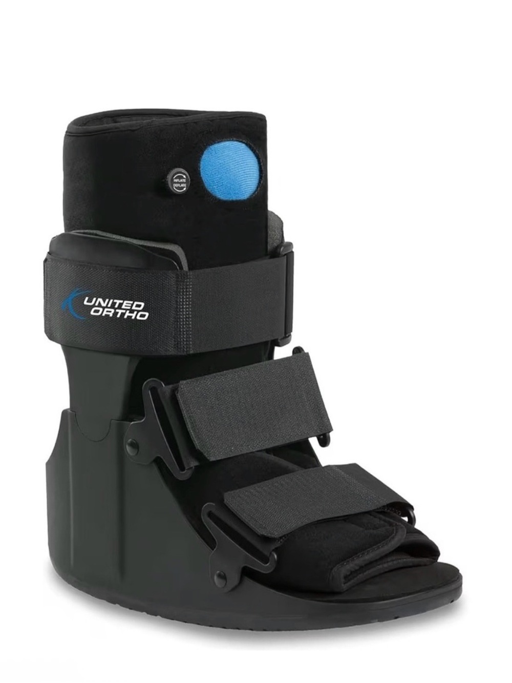 Black Medical Walking Boot with Blue Accent
